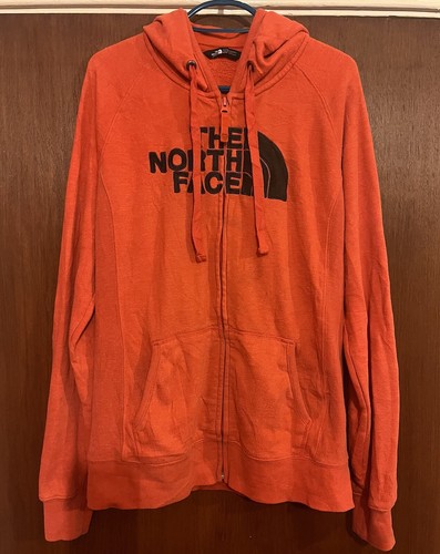 The North Face~ Nice Orange Zip Up Hoodie With Logo & Pockets~ Size M~ VGC