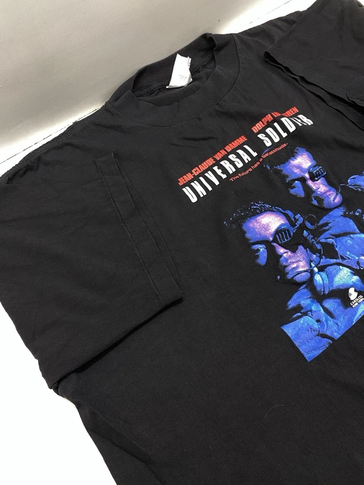 Camiseta De Colección Universal Soldier 1992 Para Hombres XL Negra Rara Película PROMOCIÓN Foto 4 de 4