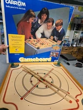 Vintage 100+ Games CARROM Wood Board Backgammon Checkers Model 108 No Pieces