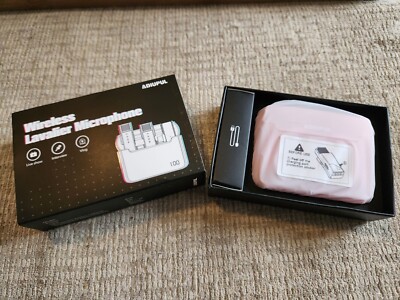 Lavalier Wireless Microphones W/chargin Case For iPhone PINK