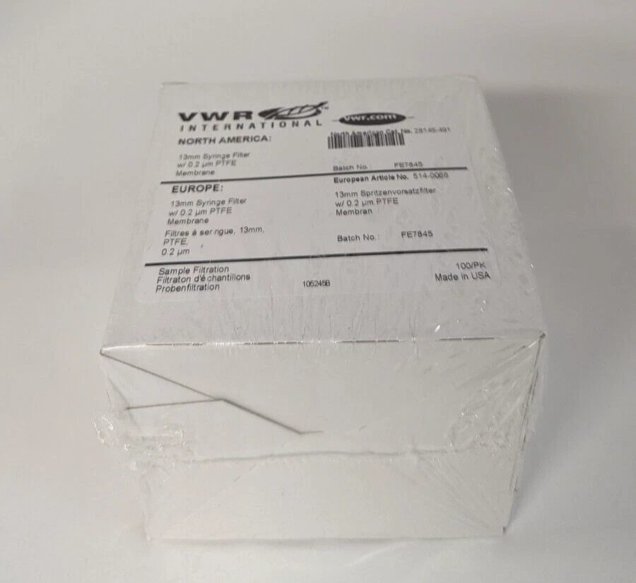 VWR 28145-491 13mm D. Syringe Filters with 0.2um PTFE Membrane (Box of 100) - Image 3 of 4