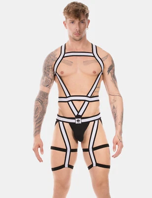 barcode Berlin - Harness Duo JAVED weiß S/M L/XL Partywear sexy gay 92458/204