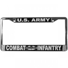 army combat infantry logo military license plate frame made in usa