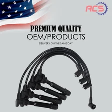 4X Spark Plug Wire Set OEM For Hyundai Elantra Tiburon Kia Soul Spectra 671-4239
