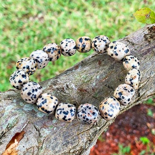 Dalmatian Jasper Tumbled Stone Bracel Reiki Yoga Gift Crystal Natural Gemstone - Picture 2 of 5