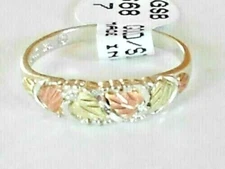 NEW Genuine Black Hills Gold and Silver Women's Band Ring Sizes 5 thru 10 w/ Box