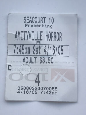 Amityville Horror Movie Ticket Stub Cineplex Seacourt Theaters 4/16/2005