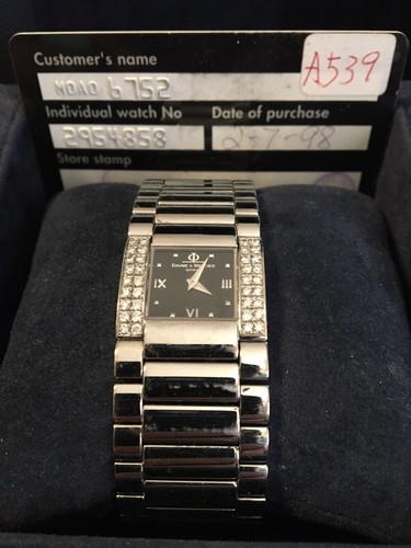 Baume Mercier donna PASSERELLA in acciaio inox con diamante lunetta Prezzo  Ridotto | eBay