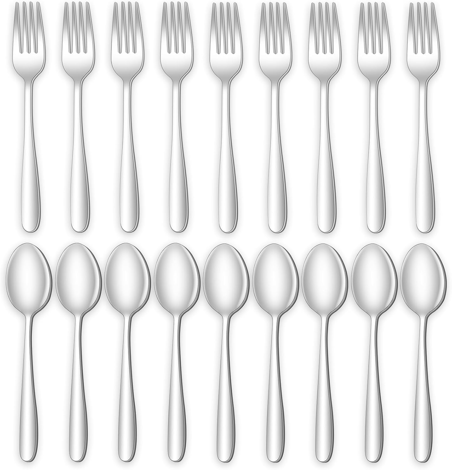 24-Piece Forks and Spoons Silverware Set,  Food Grade Stainless Steel Flatware C
