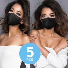 5 pcs Black Face Mask Premium Unisex Reusable Washable Cover Mask Men Women