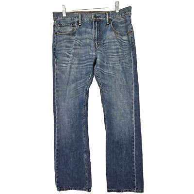 Levis 527 Jeans Mens 34x34* Medium Rise Bootcut Cotton Slim Seat/Thigh Whiskers