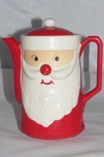 Vintage RARE Dan Brechner Japan Electric TEA POT - Christmas SANTA Painted 7.5"