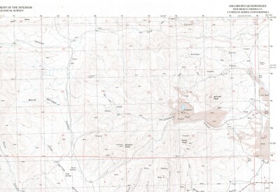 Hillsboro, New Mexico 1996 Vintage USGS Topo Map 7.5 Quadrangle Topographic