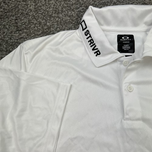 Oakley Polo Shirt Men Small Gray White Ivory Print Tour Issue Pro Golf Patrick R - Picture 9 of 16