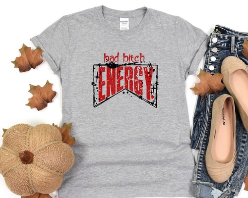 Bad B Energy Shirt positive Vibes T-Shirt Geschenk für Freund übergroßes T-Shirt - Bild 4 von 10
