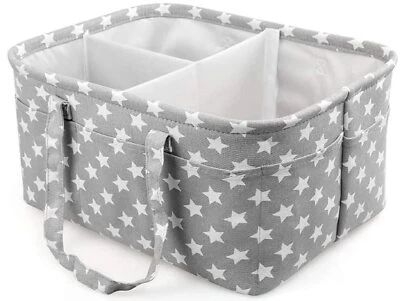 BUSINESS TREND Large Grey Baby Nappy Caddy Organizer Bag Storage Diaper Changing Kids Carrier