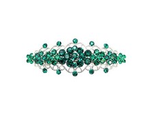 Gorgeous Green Rhinestone Crystal Floral Hair Barrette