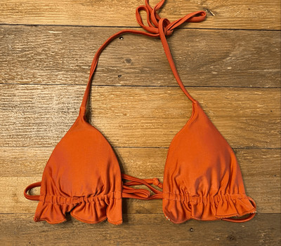 Sunny Bunny Swim Small bikini top burned orange sexy swimwear ruffles
