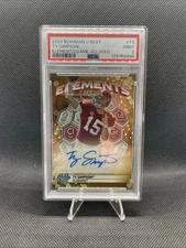 2023 Bowman U Elements of the Game Gold SP /50 Ty Simpson #ETGA-TS Auto PSA 9