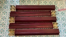 Vintage Set of 5 Bakelite Catalin Burgundy Marble Mah Jong Jongg Racks 18"