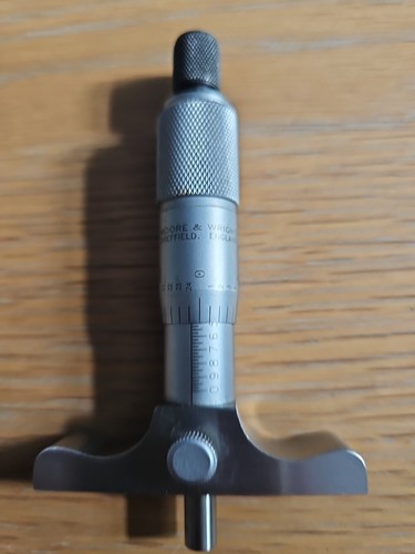 Moore And Wright Sheffield 0-1" Depth Micrometer Gauge Measuring Tool - Picture 2 of 4