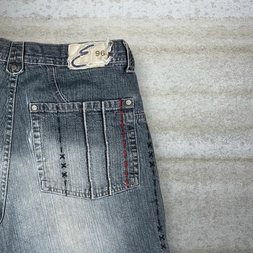 Vintage Skater Wide Leg Jeans 32x32 Enyce Dark Wash Baggy Denim Embroidered Y2K - Picture 3 of 9