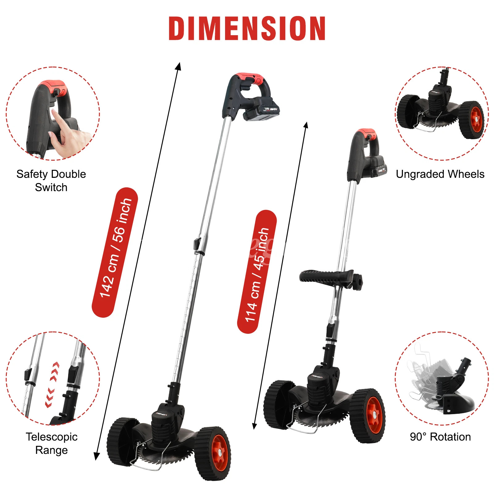 21000RPM Cordless WeedEater Electric Lawn Mower Lawn Edger Grass String Trimmer