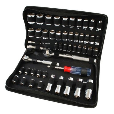 Techni-Pro 758IE008 - 50-Piece SAE/Metric Socket Set, 1/4' & 3/8' Drive
