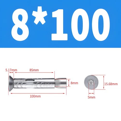 Heavy Duty Sleeve Anchor Expansion Bolt Allen Socket Countersunk Masonry M6-M12 - Picture 20 of 34