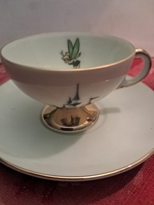 Walt Disney Tinkerbell 1960's Mini Teacup & Saucer Disneyland Japan  VTG