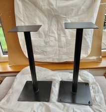 Pair of used 46cm high black matt finish speaker stands for bookshelf speakers