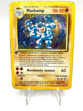 Carta Pokemon Machamp 8/102 holo Set Base 1 Edizione Italiano Vintage POOR