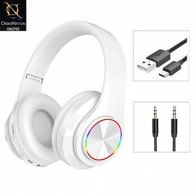 B39 On-Ear Kopfhörer Kopfbügel Bluetooth 3,5 mm mit Mikrofon TF Card MP3 Weiß