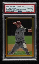 2019 Bowman Heritage Chrome Prospects Gold Refractor 34/50 Logan Webb PSA 10 g6p