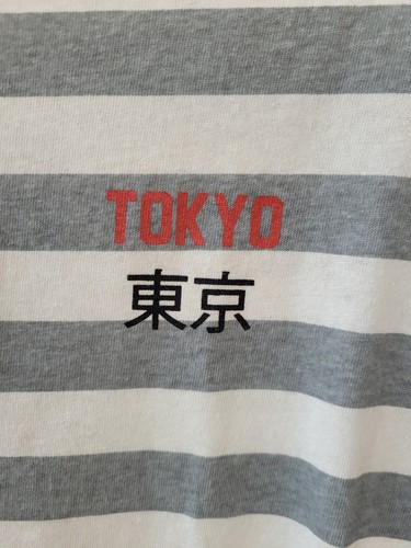 New Neon Riot URBAN OUTFITTERS 2XL Grey White Stripe Shirt Tokyo Men Unisex - Picture 4 of 11