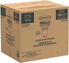 Dart TP12 Solo® Ultra Clear PET Cold Cups 12 oz Recyclable 1,000/Case