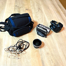 Canon VIXIA HG10 HD HDD Camcorder 10x Zoom Silver/Black w Case Wide-Converter