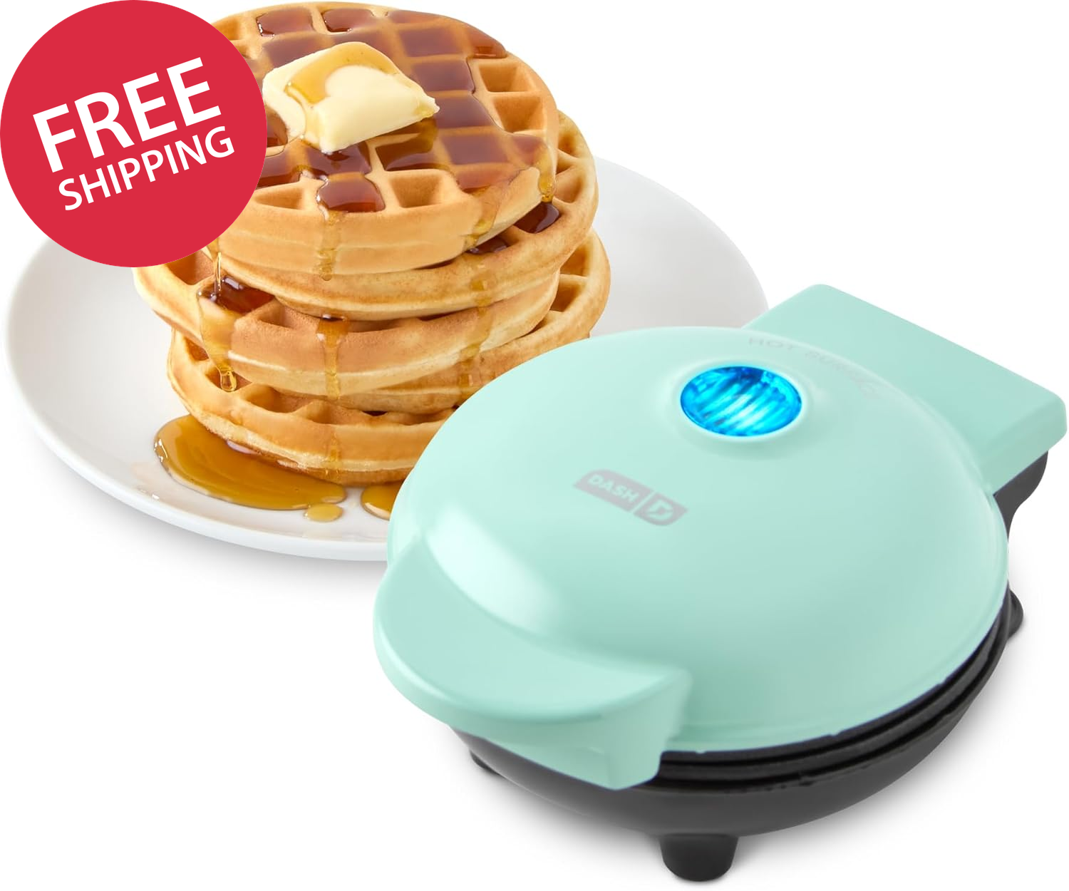 Mini Waffle Maker Compact Electric Iron Nonstick Surface Breakfast Snack Dessert