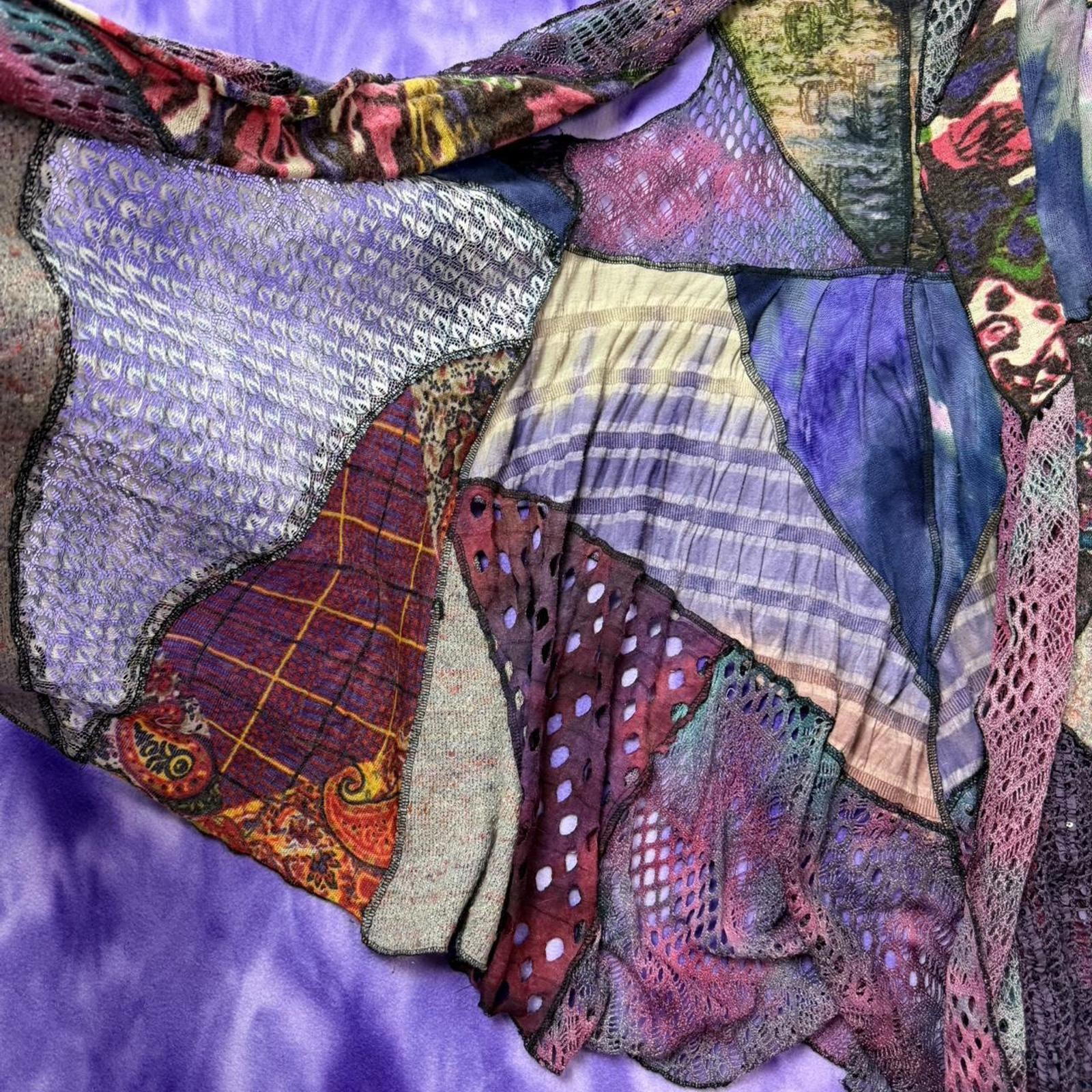 Flew de lis multicoloured patchwork jacket cardig… - image 3