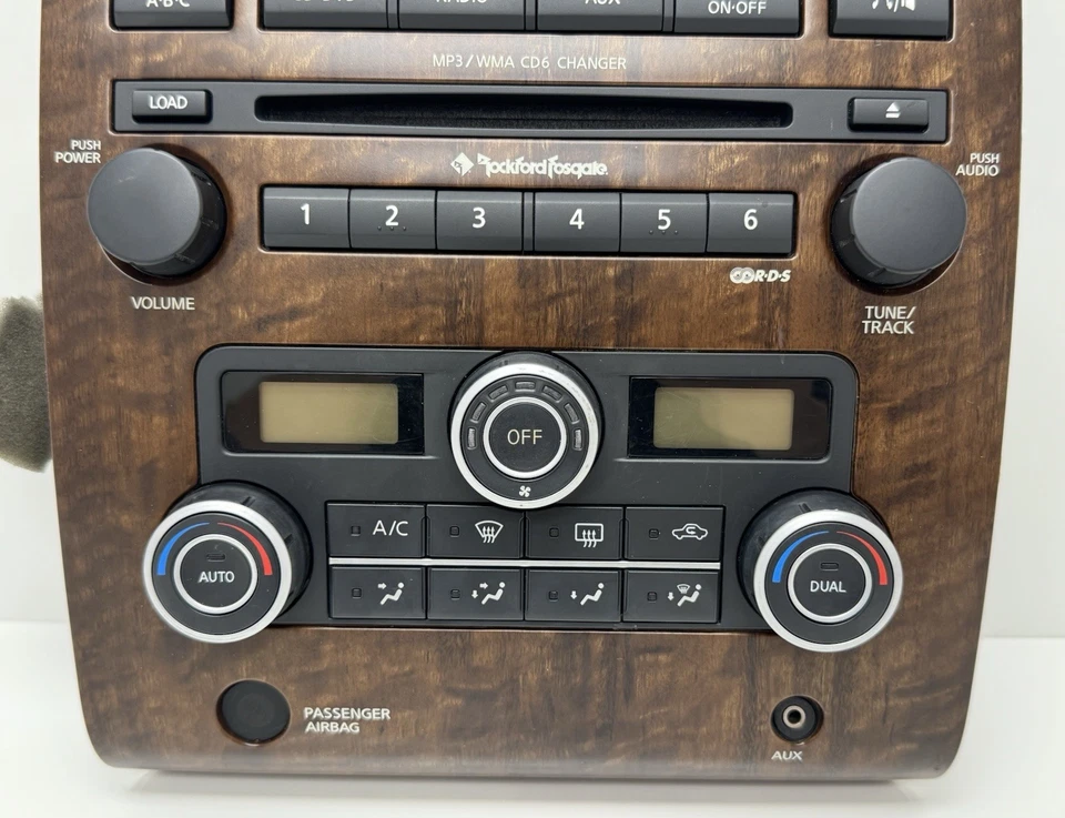 08-12 Nissan Titan Radio AUX CD RDS DVD Player Climate Control Bezel 27500-ZR21B - Image 3 of 4