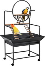 Pet Parrot Playstand Bird Cage Stand Activity Play Center Perch Ladder Wheel🔥