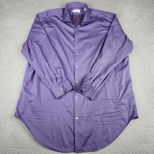 Robert Graham Dress Shirt 18.5/36 Purple Striped Button Up Long Sleeve Business