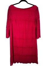 Floral Lace Mini Dress Pink 16 Fringe Romantic Preppy Resort Colorful Chic Boho