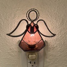 Stained Glass Night Light Vintage Angel Cover With Plug In