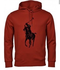 Polo Ralph Lauren Hoodie Men  s Small Petit Red Big Pony Logo Pullover Sweatshirt