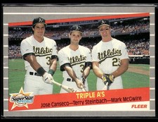 1989 Fleer #634 Jose Canseco / Terry Steinbach / Mark McGwire Card 2802B