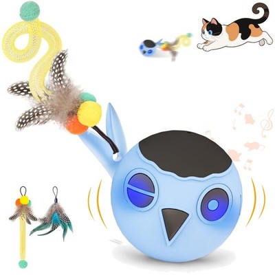 Cat Toy Ball Interactive USB Rechargeable Electronic Exercise Toy Blue