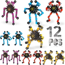 12 Pack Funny Sensory Fidget Toys,Deformable Chain DIY Robot Spinners Fingertip 