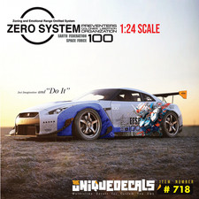 ZERO SYSTEM Wrap Waterslide Decals White Toner 1/24 Scale Custom RC Diecast 718