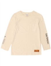 ZARA Mens Graphic Top Long Sleeve Small Off White Cotton BZ10